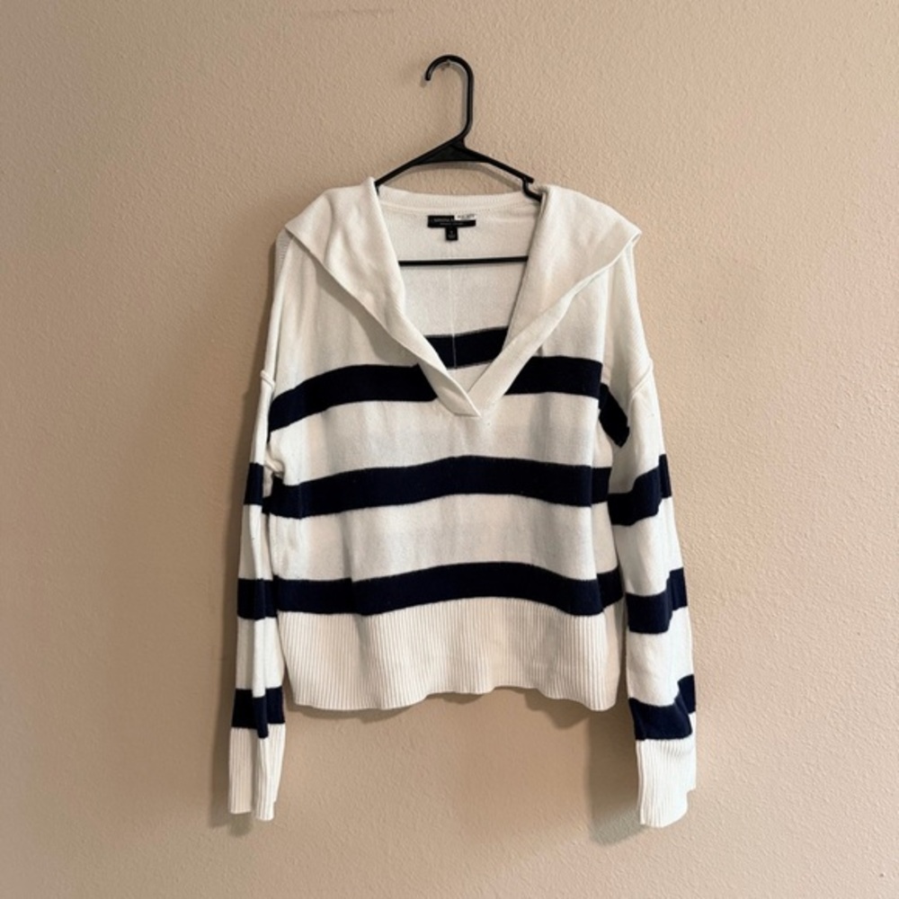 Banana Republic Striped Collared Organic Cotton Sweater